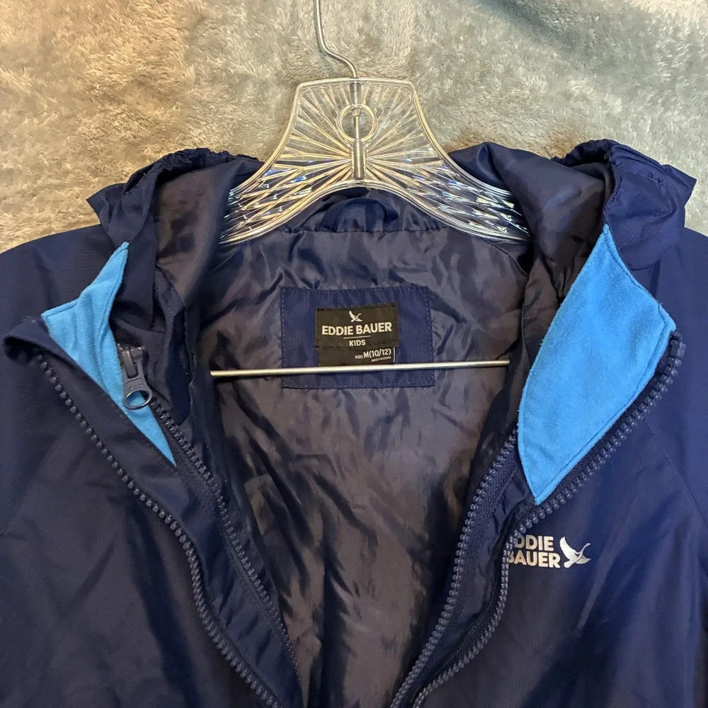 Eddie Bauer Boys Lightweight 3 in 1 Jacket M 10/12 Windbreaker Waterproof Blue